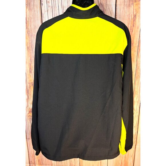 Nike Dri-Fit Half-Zip Jacket XL Pullover Black & Fluorescent Yellow Lightweight - Picture 2 of 9